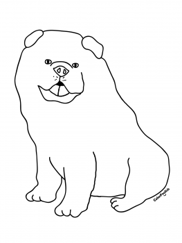 Målarbild av en chow chow hund