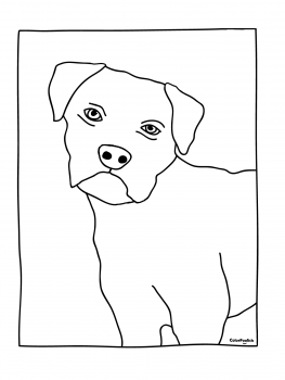 Bir tilki korkunç köpek yavrusu boyama sayfası