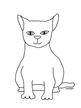 Coloring page of graceful cat