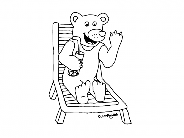 Dibujo para colorear de un oso de peluche de pie - ColorFoolish