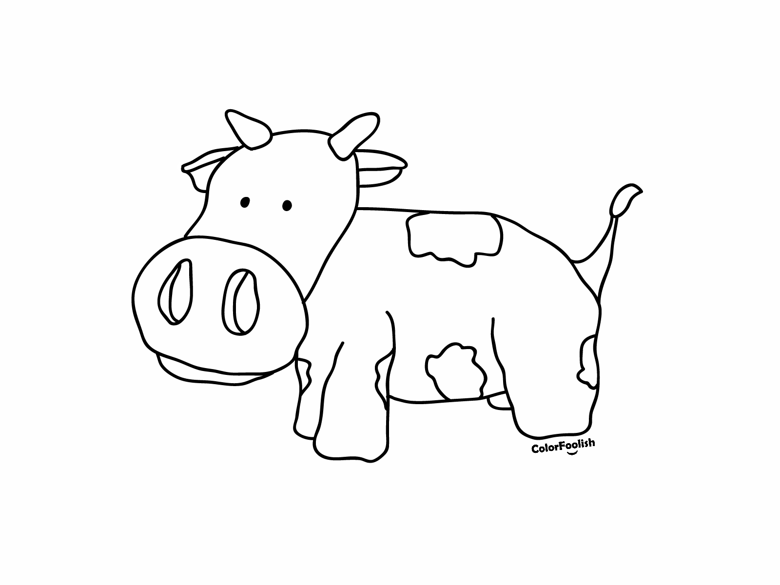 Раскраска милой коровы