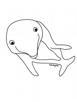 Coloring page of a dolphin greeting us