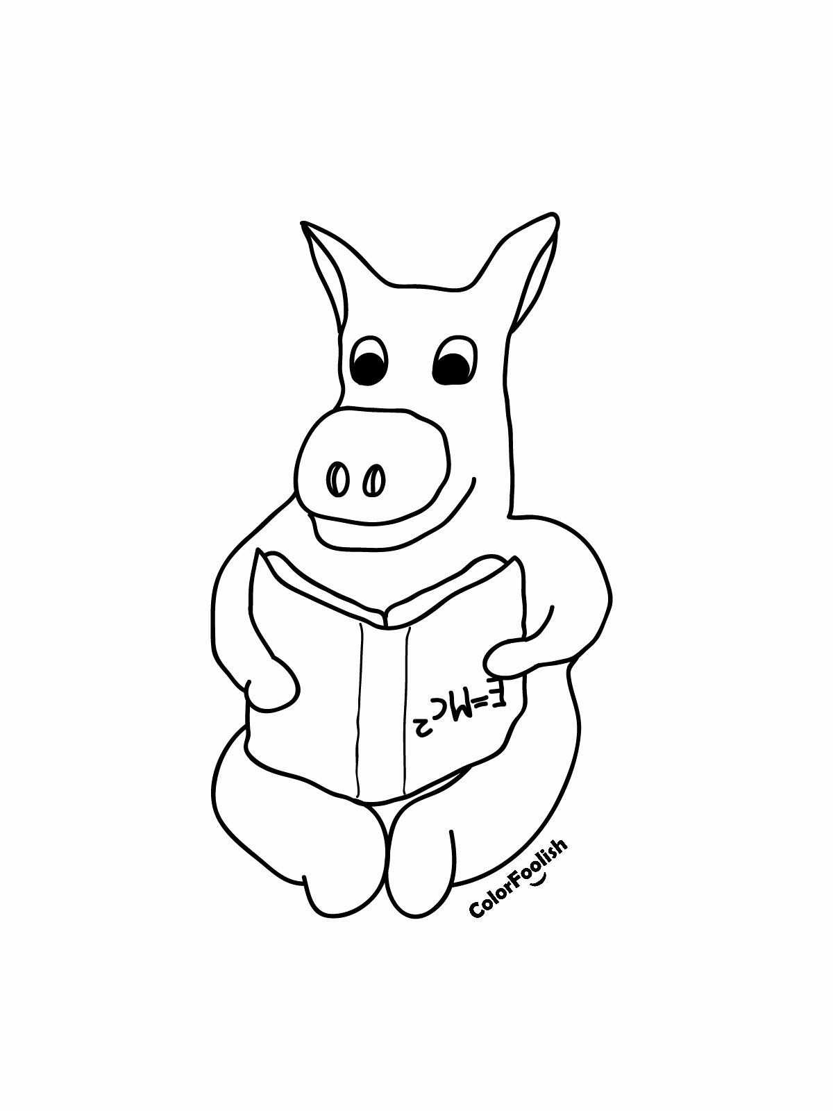 Coloring page of a smart donkey